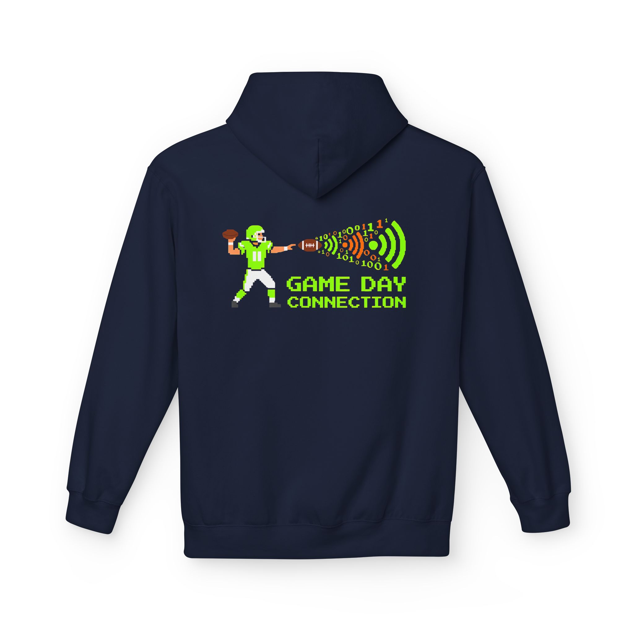 Game Day Connection Pixel Football Cybersecurity Softstyle Hoodie