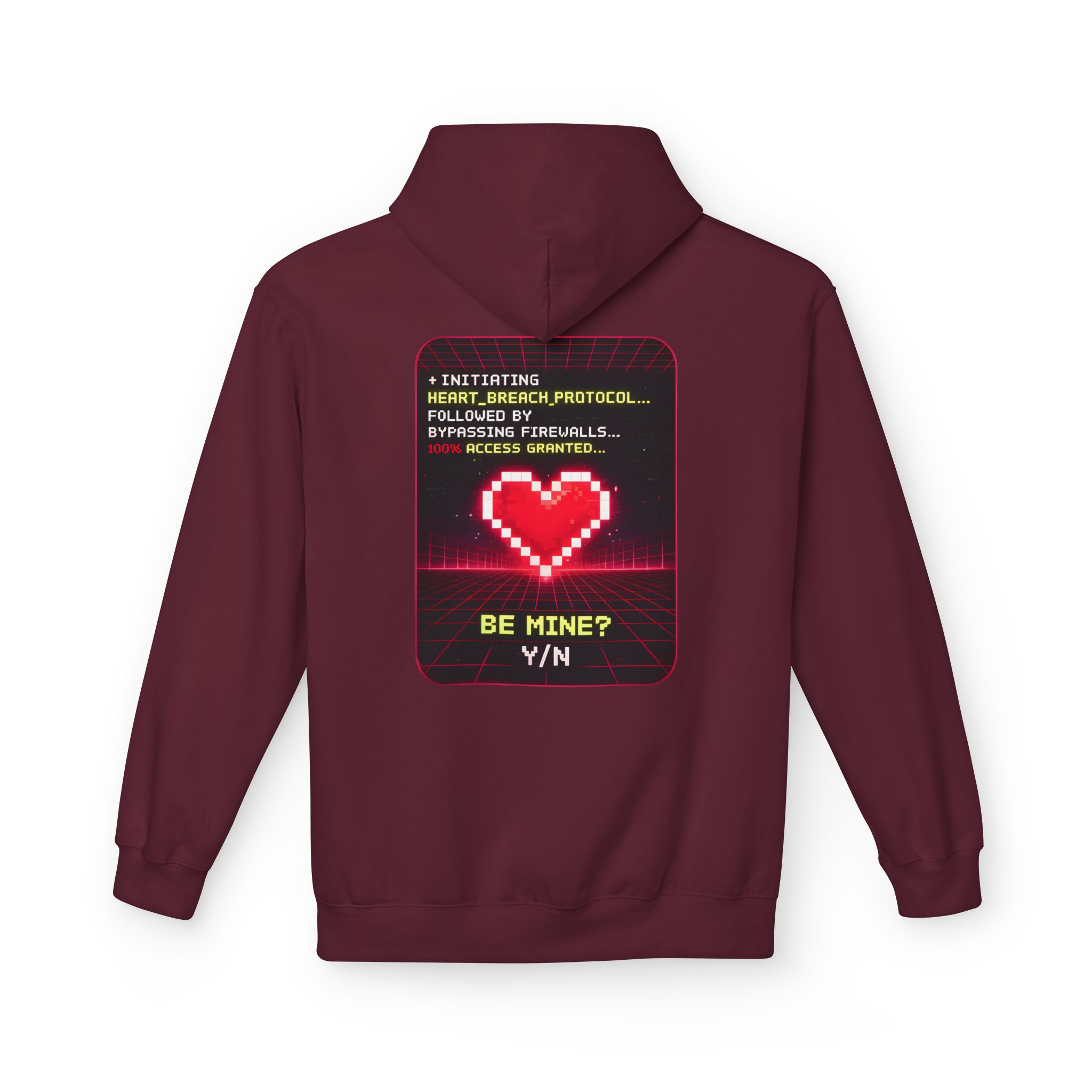 Heart Breach Protocol Cybersecurity Valentine Softstyle Hoodie