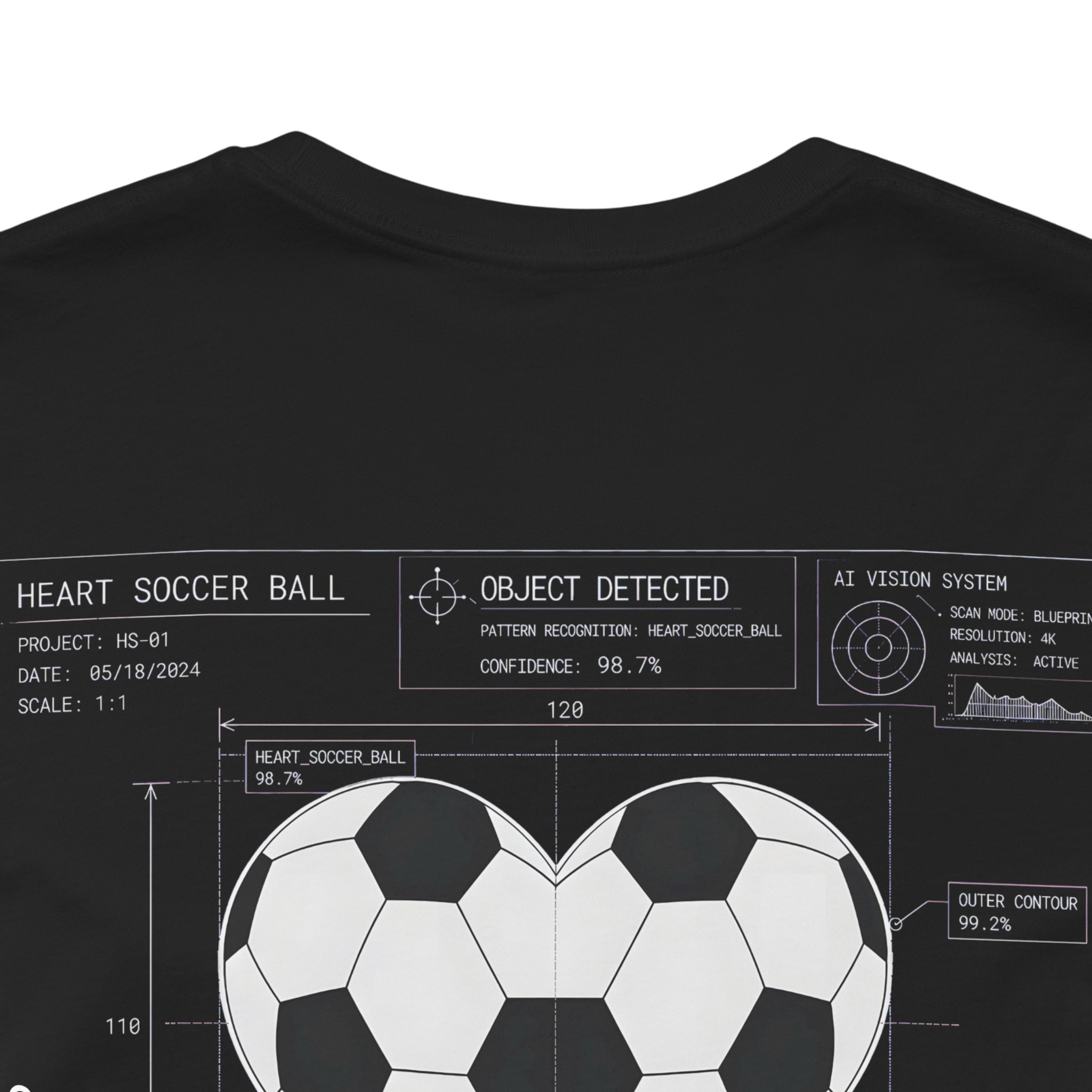 Heart Soccer Blueprint Passion & Precision Graphic T-Shirt