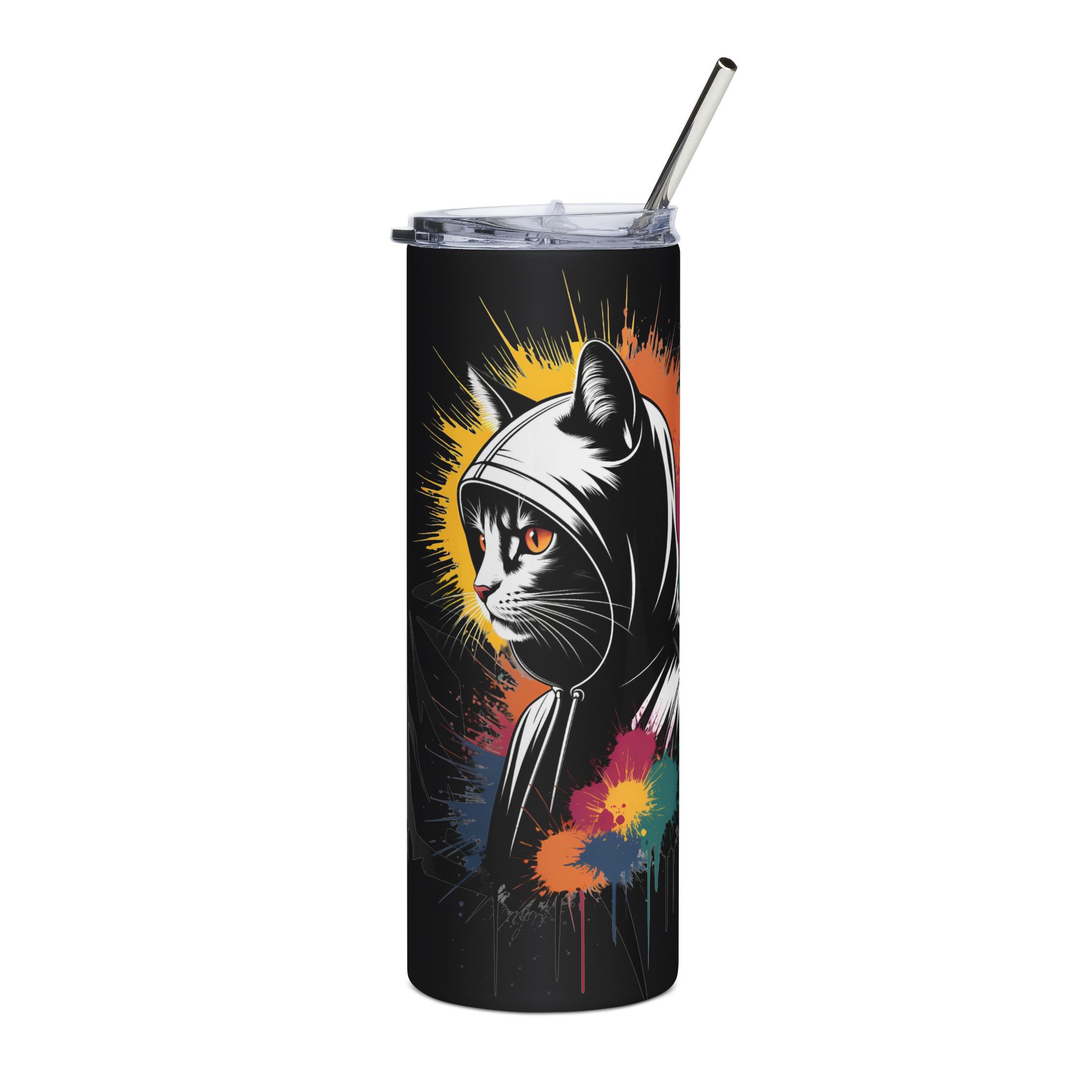 Graffiti-Style Cat Tumbler