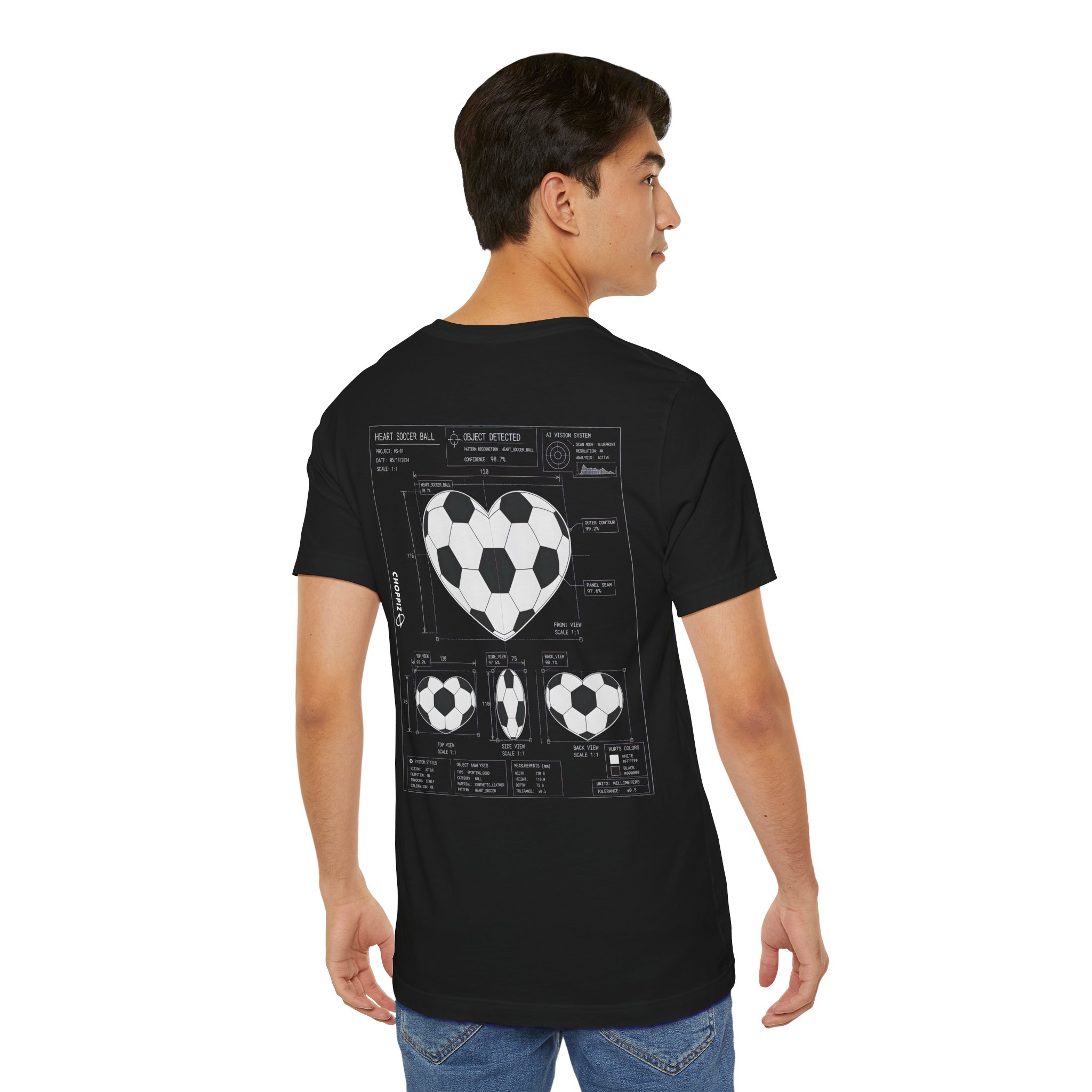 Heart Soccer Blueprint Passion & Precision Graphic T-Shirt