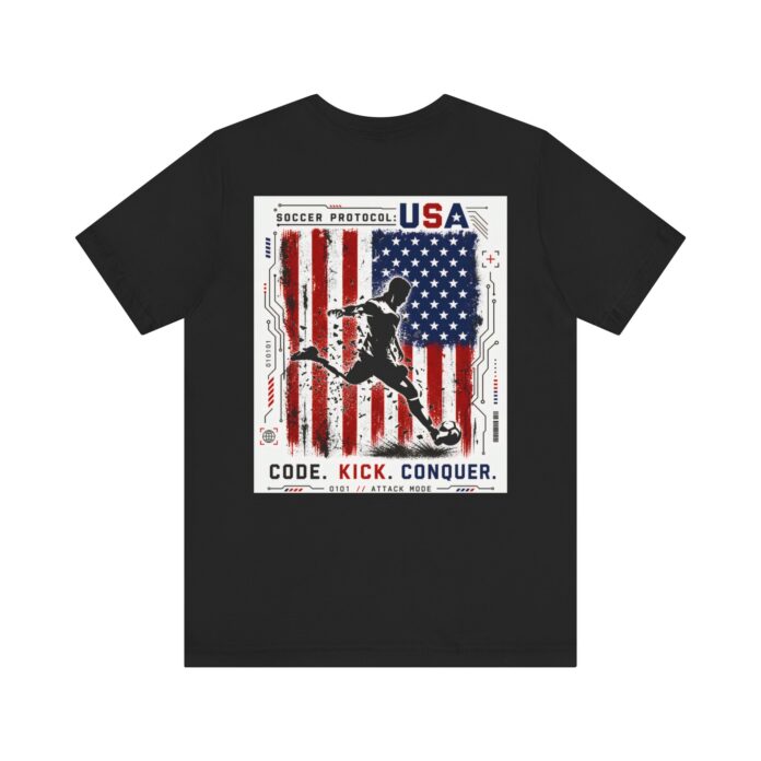 Code Kick Conquer USA Cyber Soccer Graphic T-Shirt