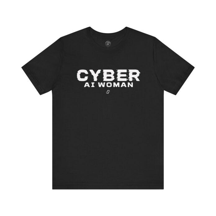 Cyber AI Woman Digital Future Typographic T-Shirt
