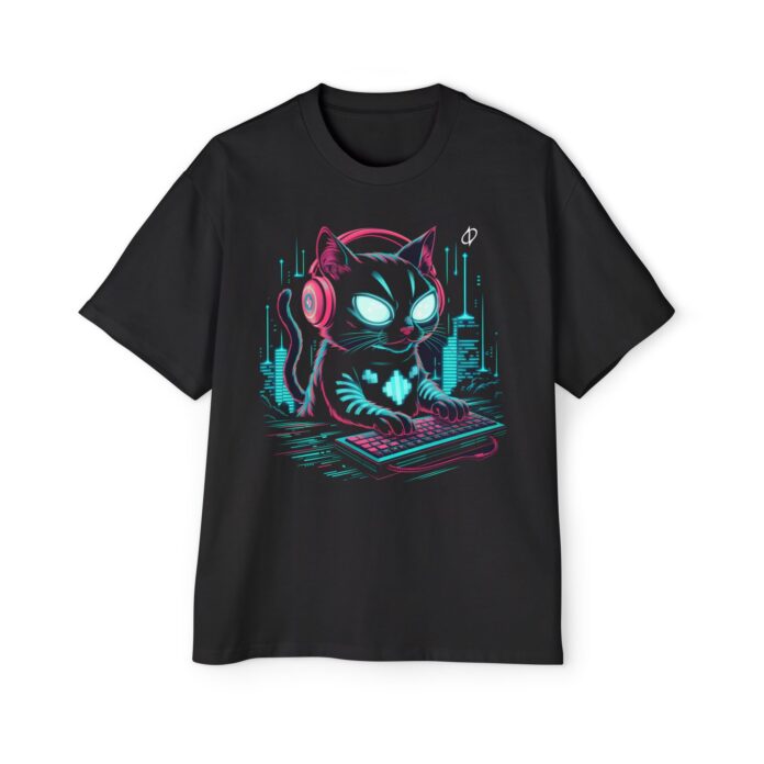 Cyber Kitty Hack Mode Oversized Tee