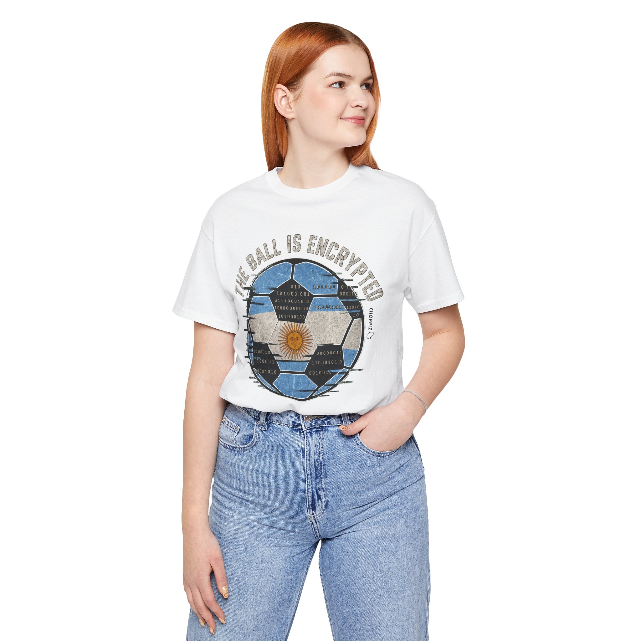 The Ball Is Encrypted Argentina Soccer Cyber T-Shirt