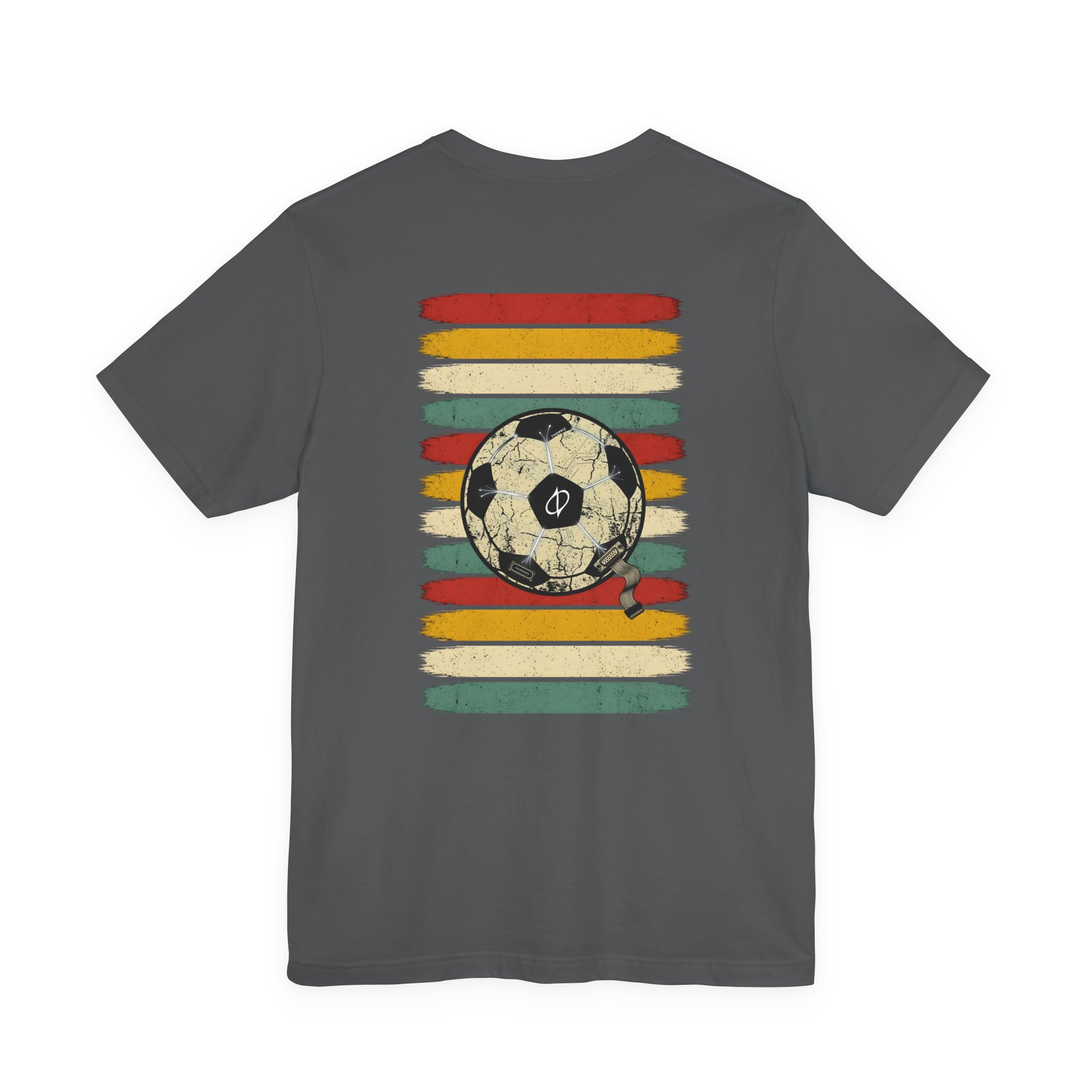 Retro Cyber Soccer Ball Graphic T-Shirt