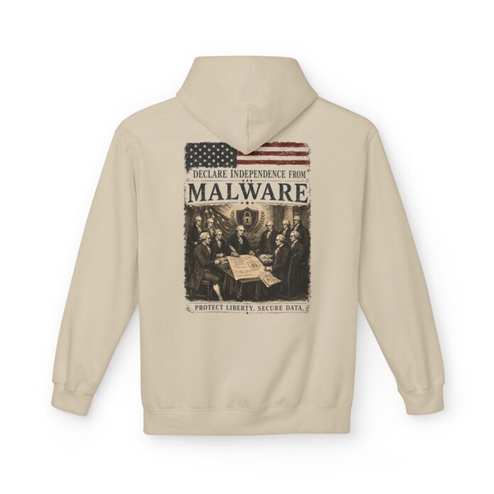 Declare Independence From Malware Back Softstyle Hoodie