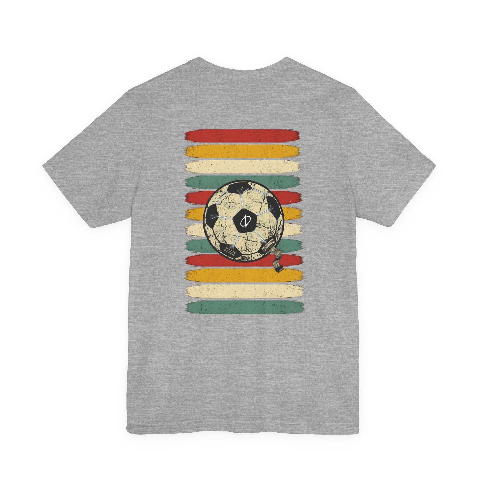 Retro Cyber Soccer Ball Graphic T-Shirt