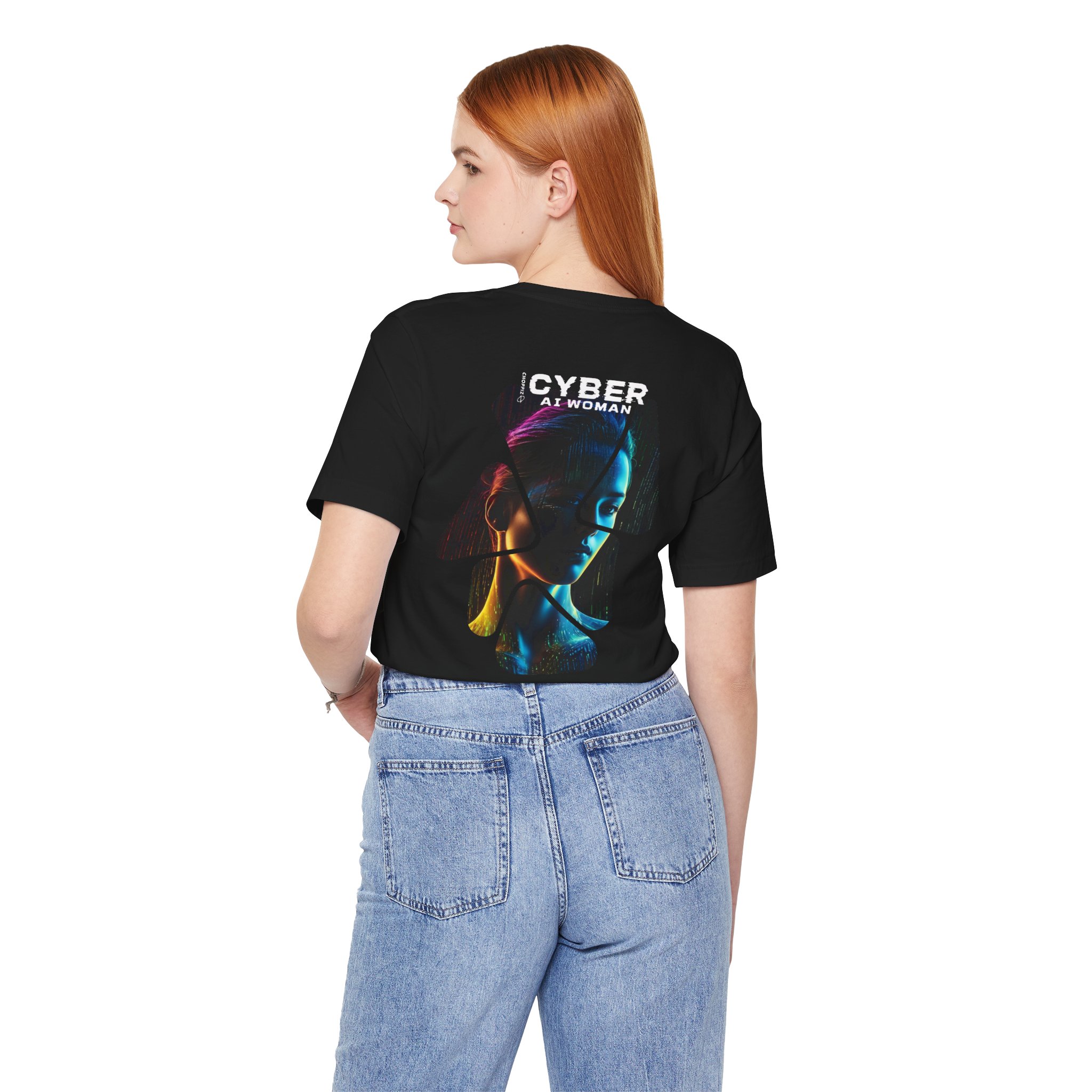 Cyber AI Woman Digital Future T-Shirt BIW08