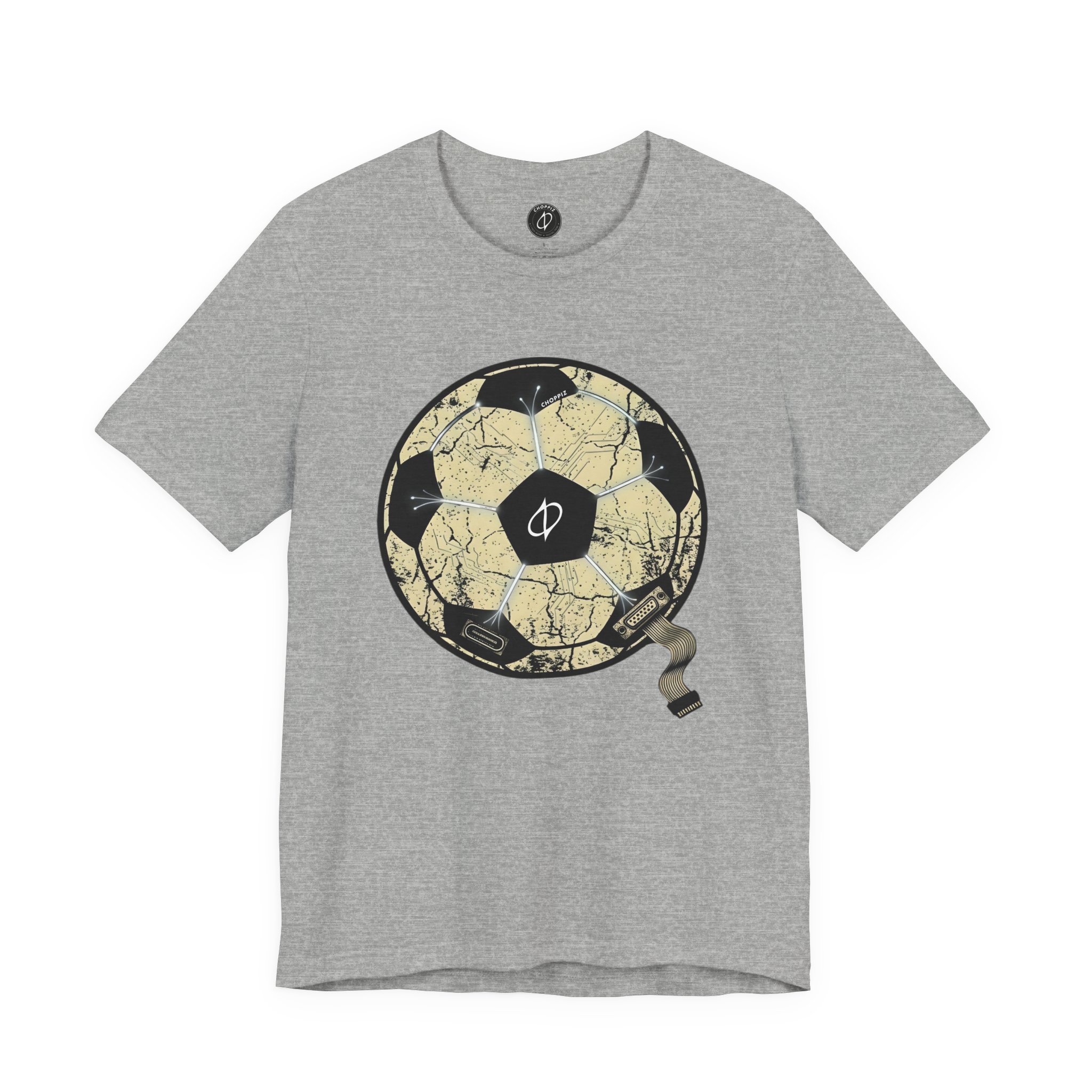 Connected Soccer Ball Cyber Circuit Graphic T-Shirt