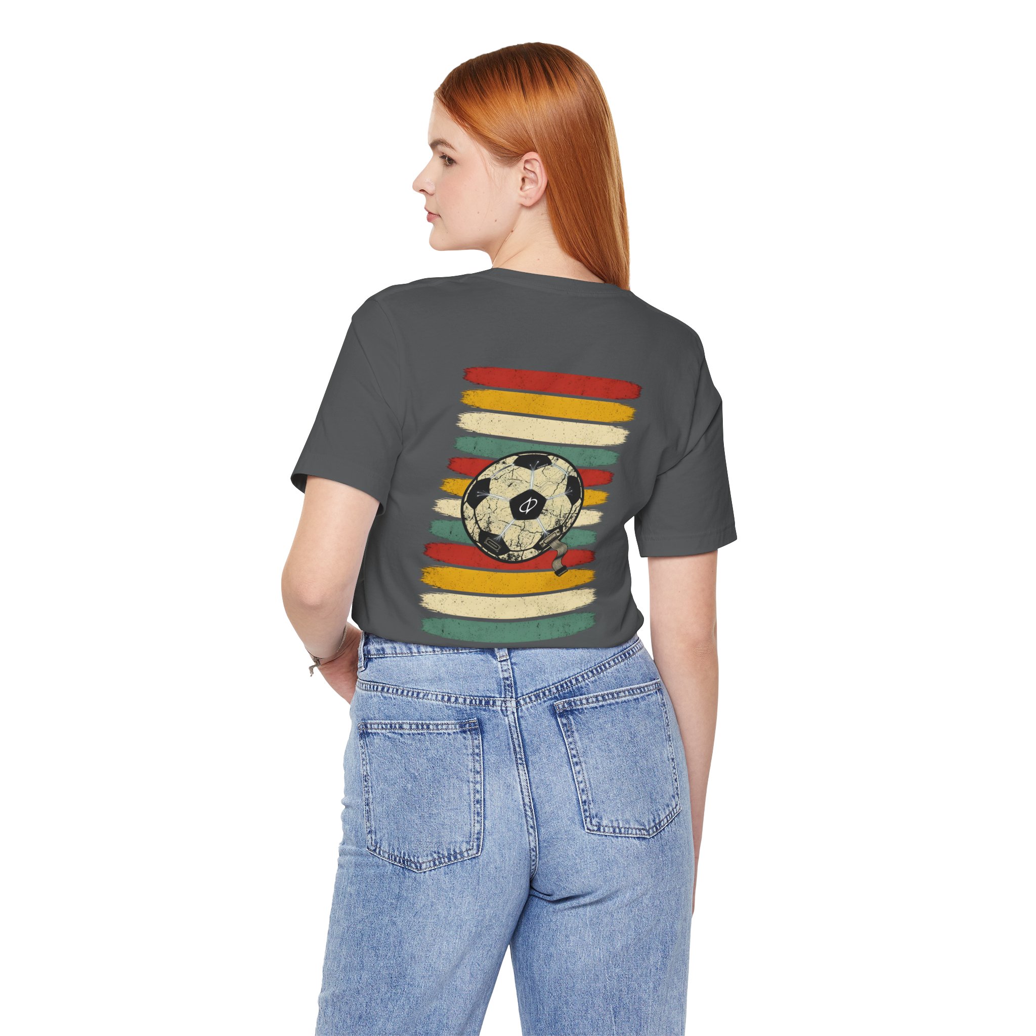 Retro Cyber Soccer Ball Graphic T-Shirt