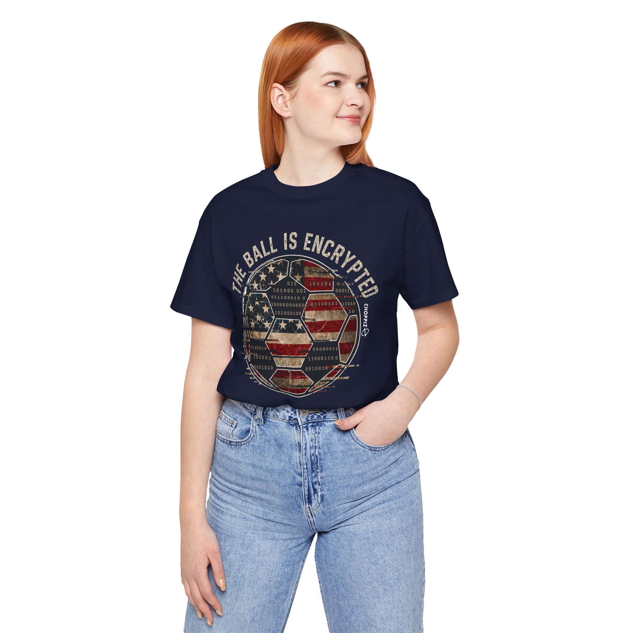 The Ball Is Encrypted USA Soccer Cyber T-Shirt