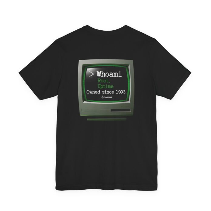 Retro CRT Monitor Whoami Root T-Shirt – Back