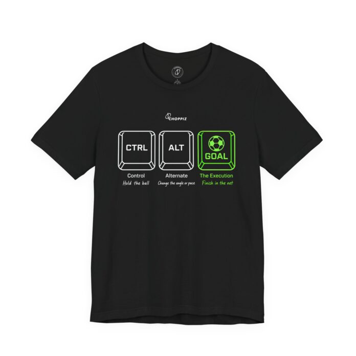 Ctrl Alt Goal Soccer Keyboard Graphic T-Shirt