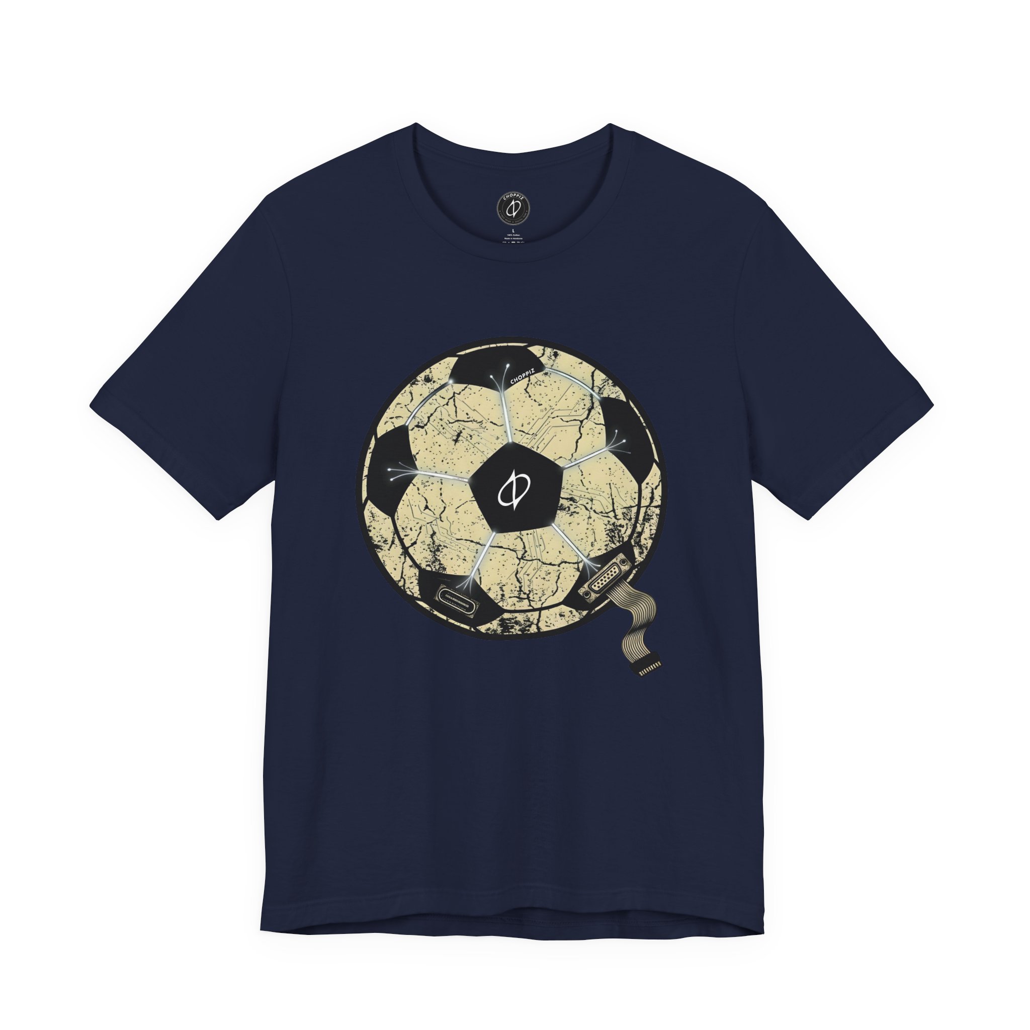 Connected Soccer Ball Cyber Circuit Graphic T-Shirt