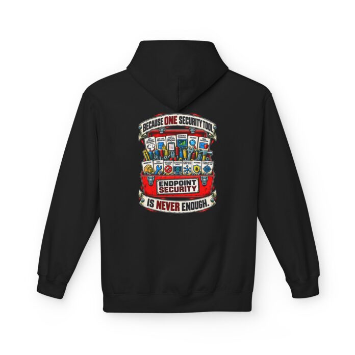 Endpoint Security Toolbox Softstyle Hoodie in black, endpoint security hoodie with back print