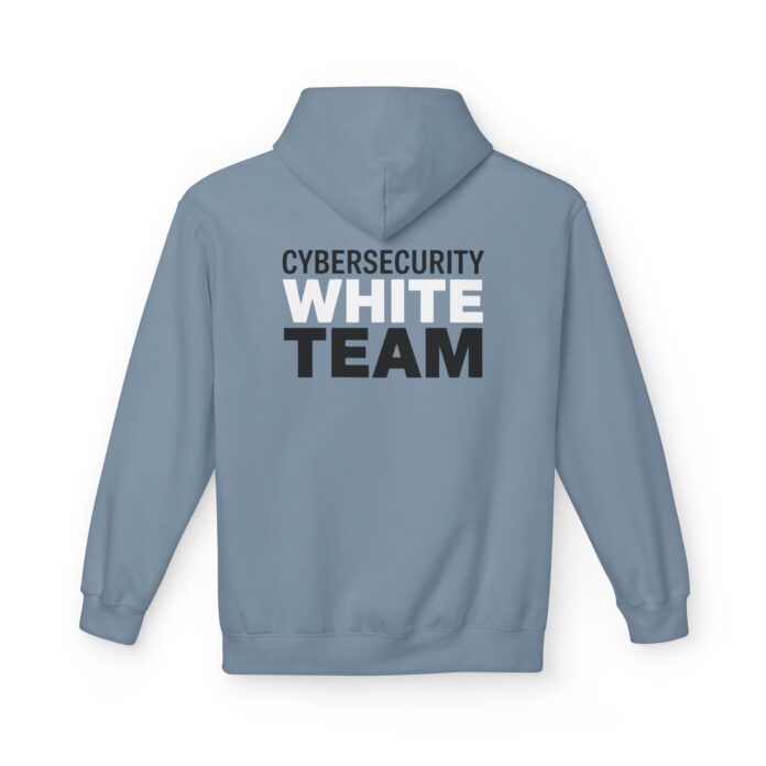Cybersecurity White Team Softstyle Hoodie in stone blue, white team hoodie with back print