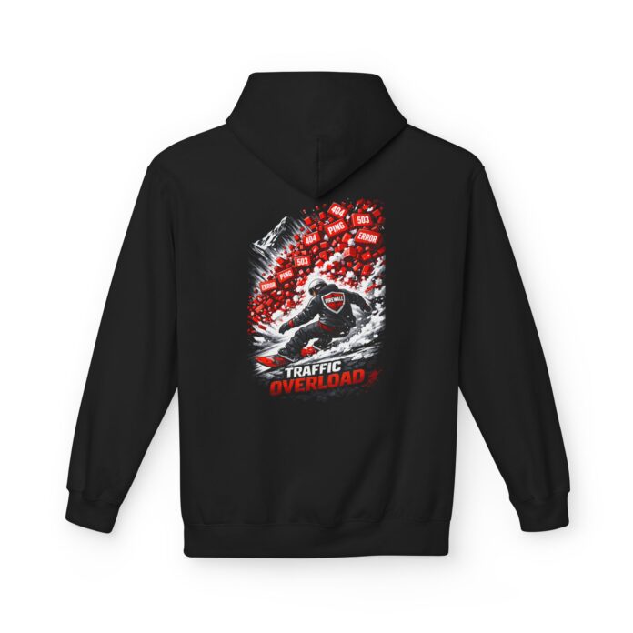 Traffic Overload Softstyle Hoodie in black, traffic overload hoodie with back print