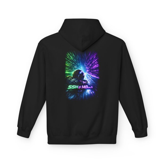 SSH @ 140km/h Cyberpunk Hacker Softstyle Hoodie in black, SSH hoodie with back print