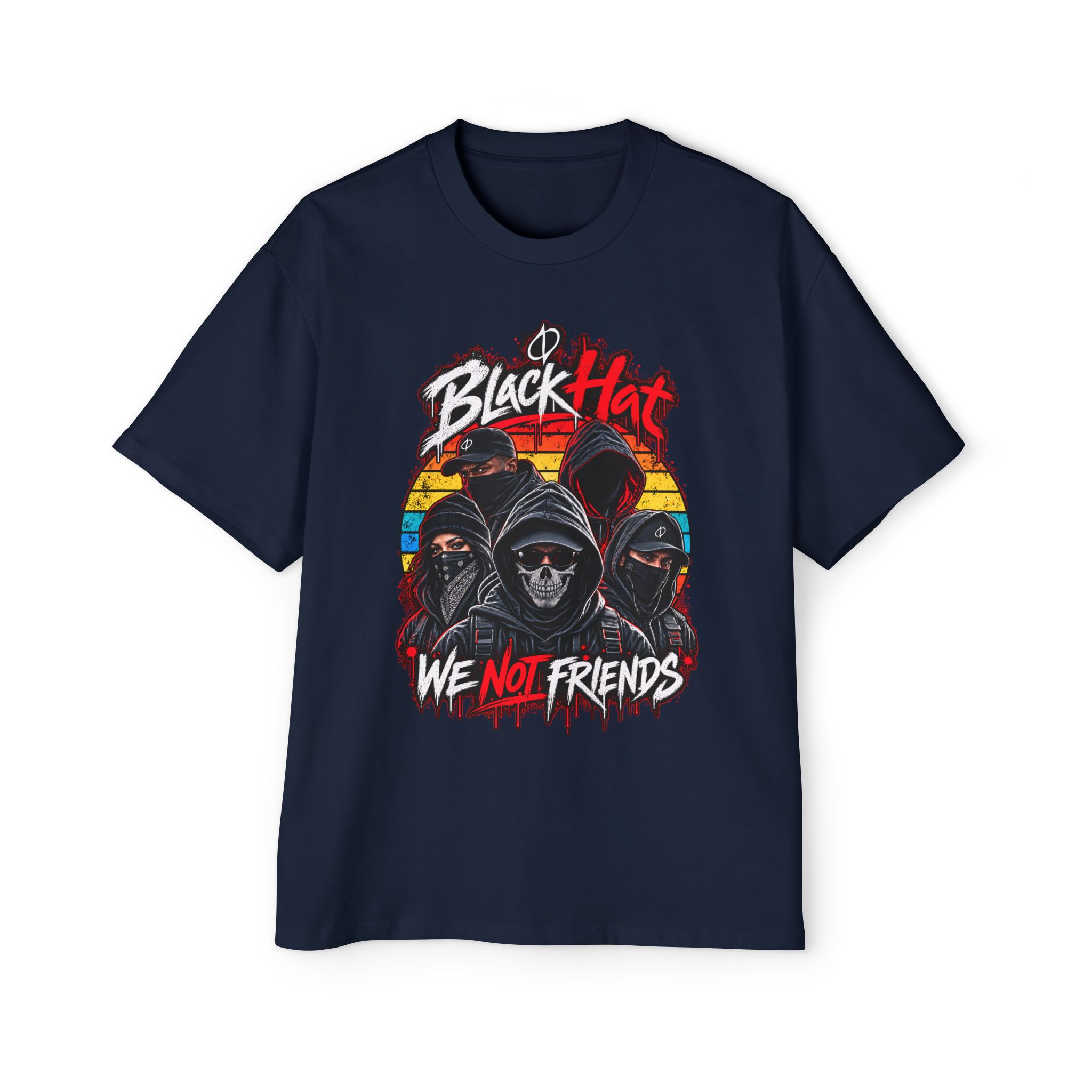 Black Hat - We Not Friends Oversized Tee - Image 7