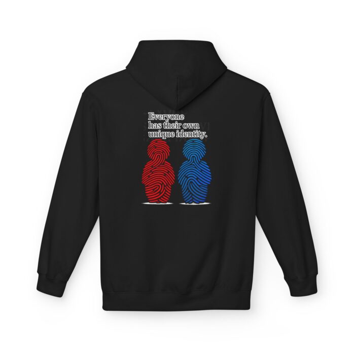 Cybersecurity Couples Fingerprint Softstyle Hoodie in black, fingerprint hoodie with back print