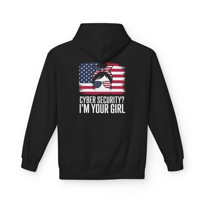 Cyber Security I'M Your Girl Softstyle Hoodie in black, cyber security girl hoodie with back print
