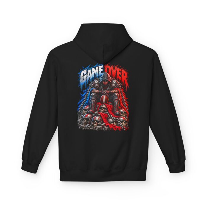 Game Over American Football Softstyle Hoodie in black, football hacker hoodie with back print