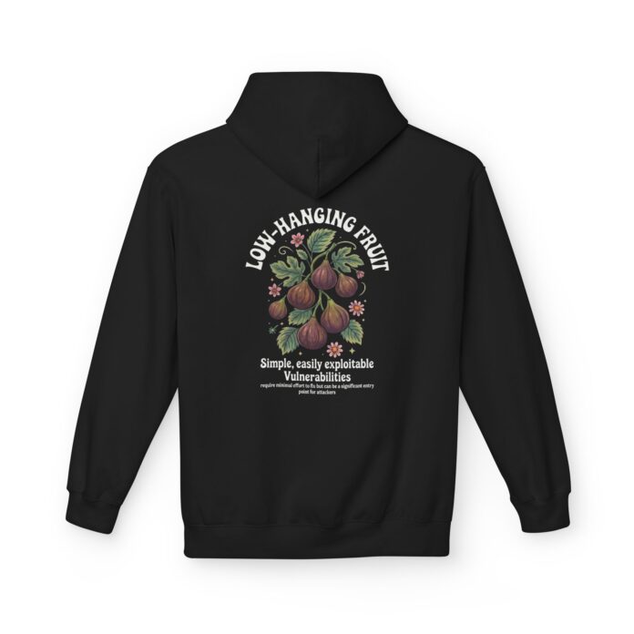Low-Hanging Fruit - Figs - Softstyle Hoodie in black, fig infosec hoodie with back print