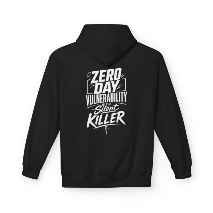 Zero Day Vulnerability is the Silent Killer G Hoodie in black, silent killer hoodie with back print