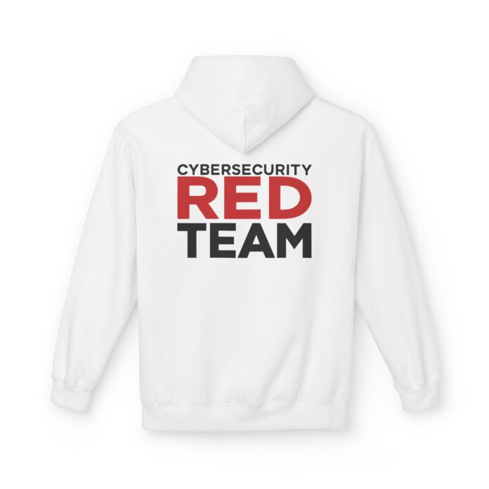 Cybersecurity Red Team Softstyle Hoodie in white, red team pullover with back print