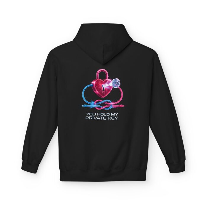 You Hold My Private Key Softstyle Hoodie in black, private key hoodie with back print