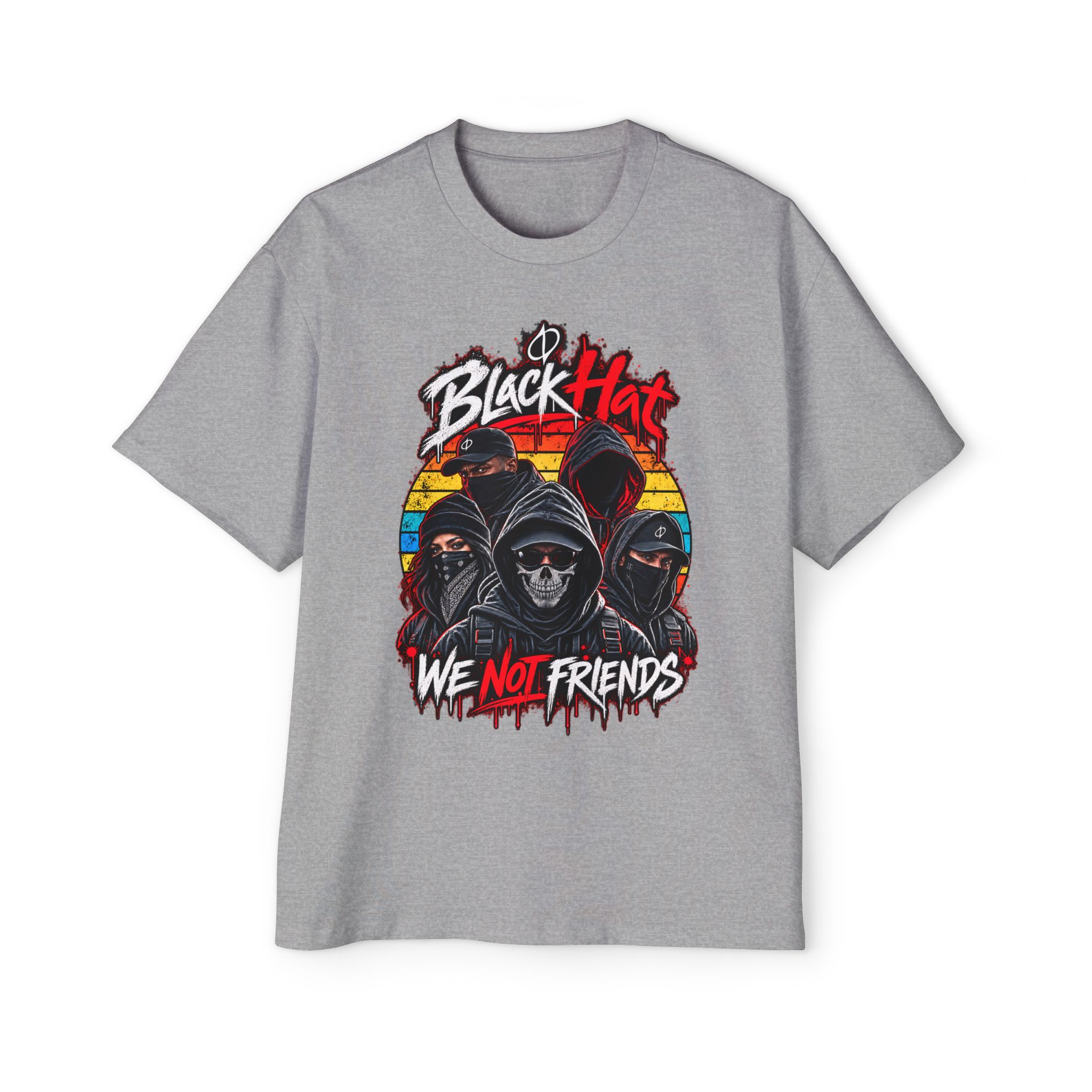 Black Hat - We Not Friends Oversized Tee - Image 6