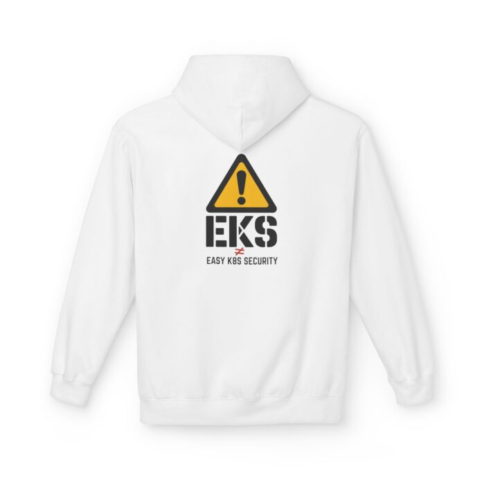 EKS Easy K8s Security Softstyle Hoodie in white, kubernetes hoodie with back print