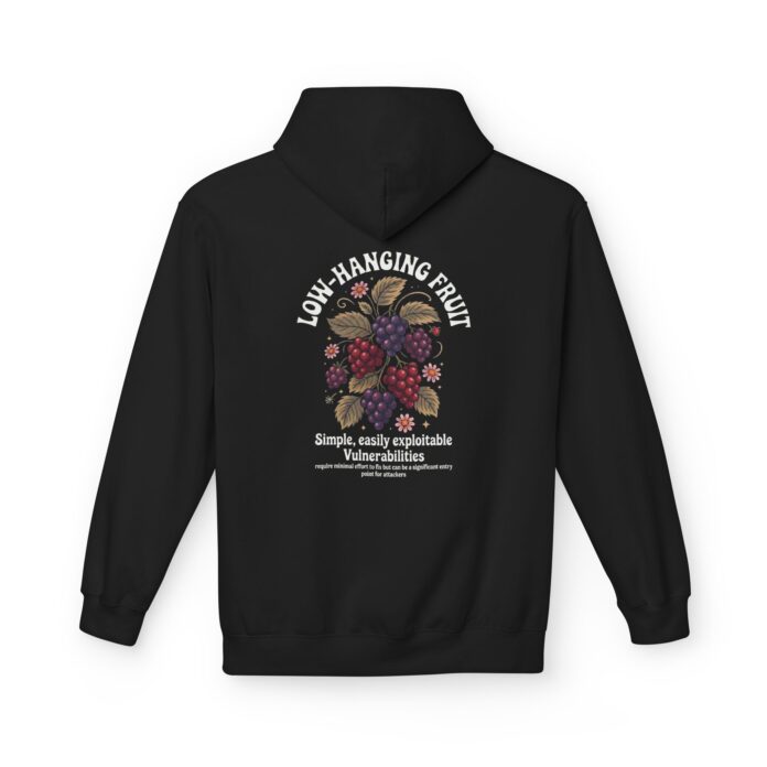 Low-Hanging Fruit - Berries - Softstyle Hoodie in black, berry infosec hoodie with back print