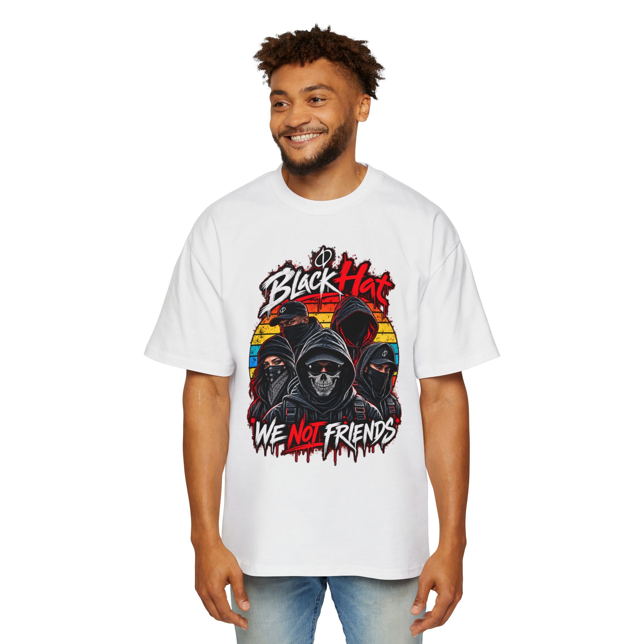 Black Hat - We Not Friends Oversized Tee - Image 5