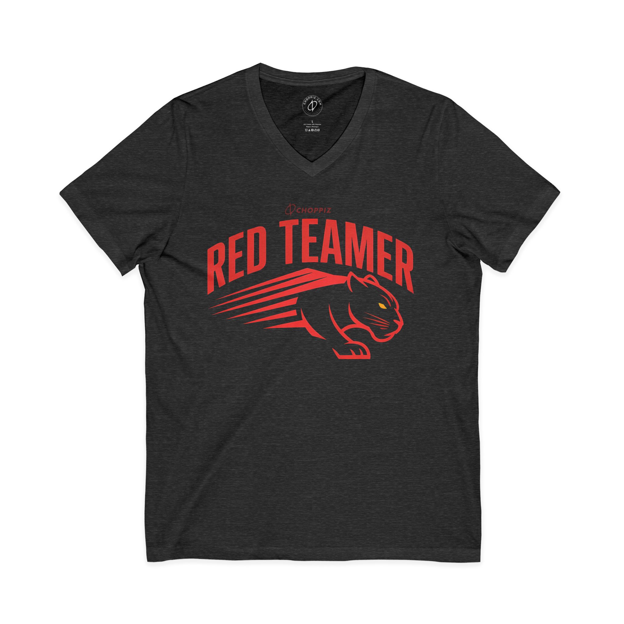 Red Teamer Panther V-Neck Tee - Image 3