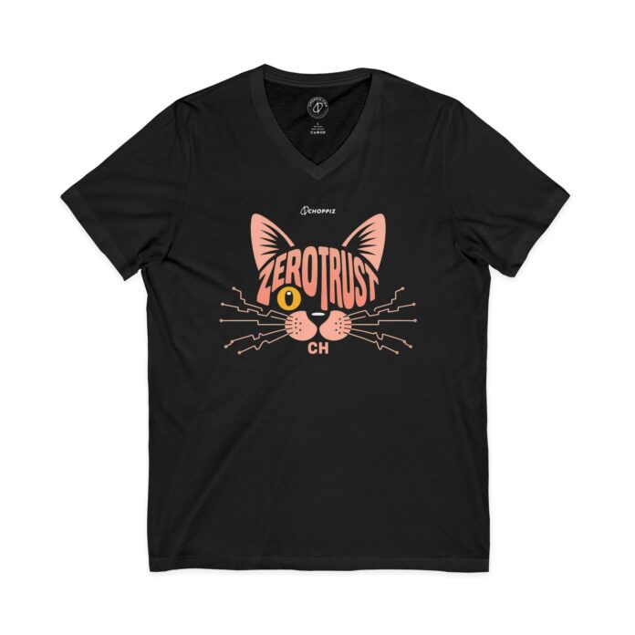 Zero Trust Cat V-Neck Tee