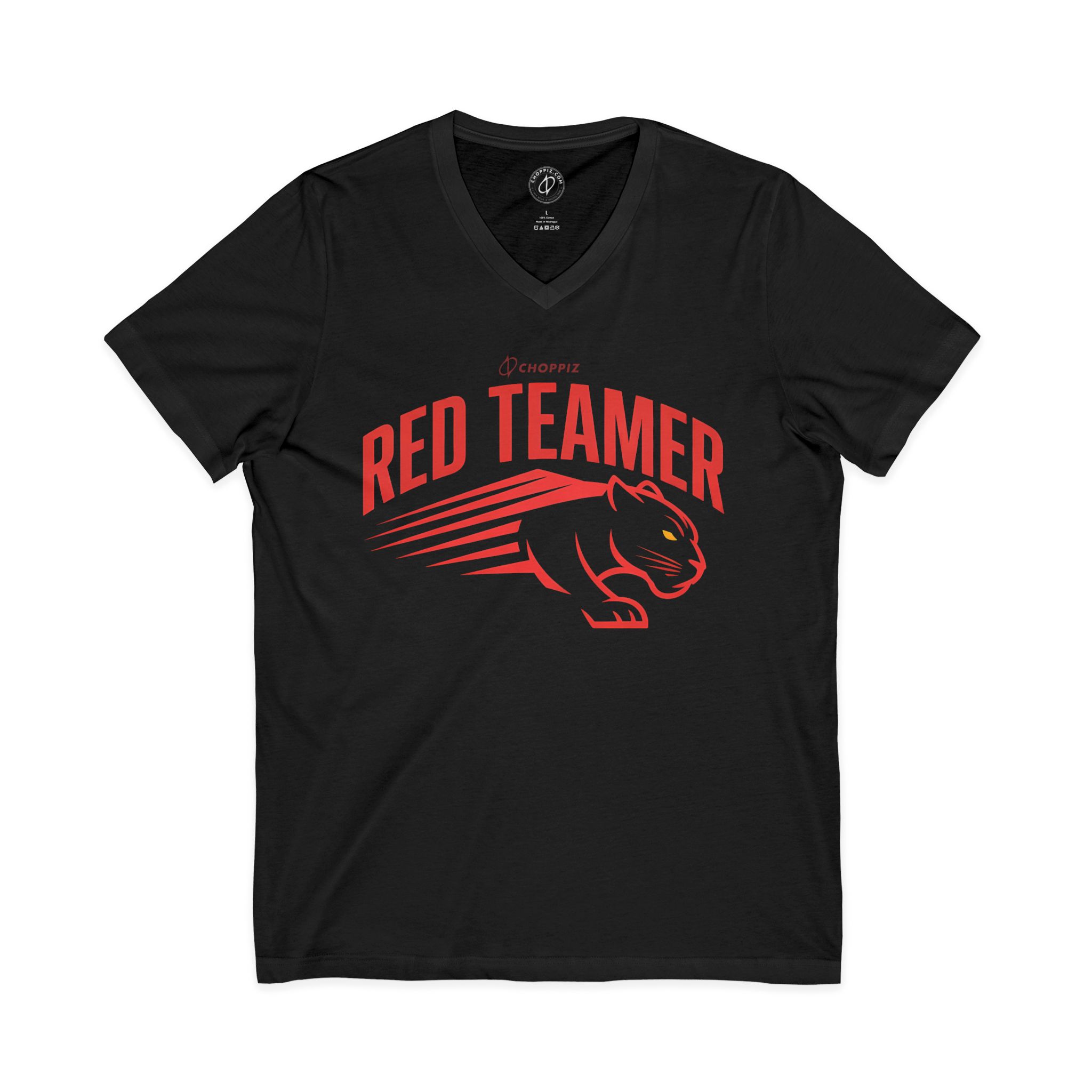 Red Teamer Panther V-Neck Tee
