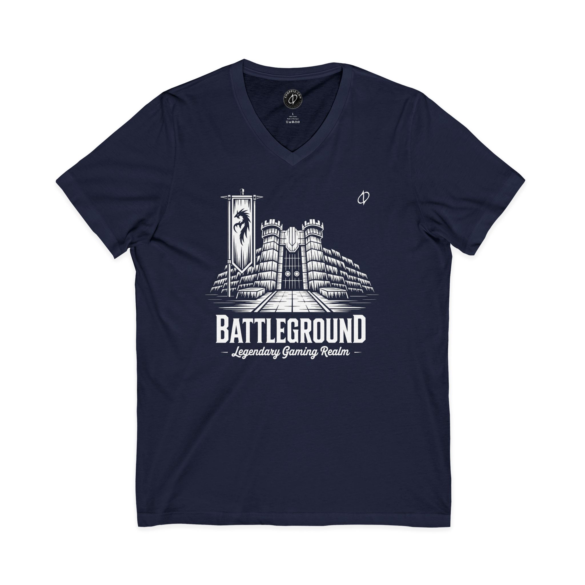 Battleground Fortress V-Neck Tee - Image 5