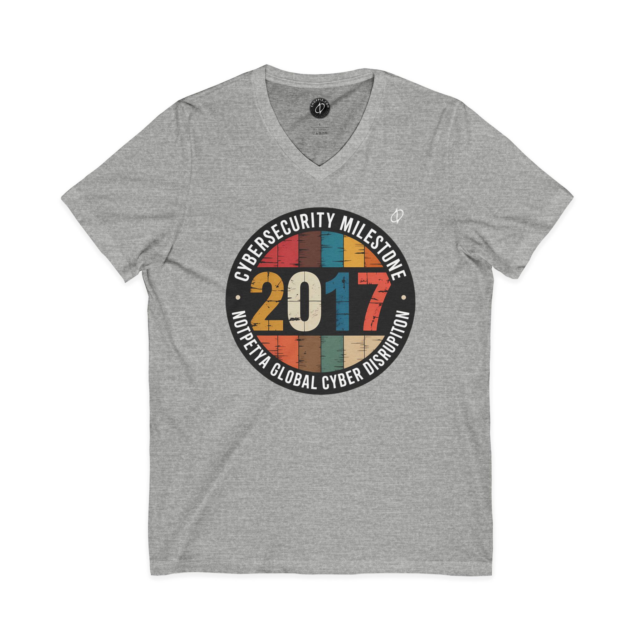 NotPetya Cybersecurity Milestone V-Neck Tee - Image 4