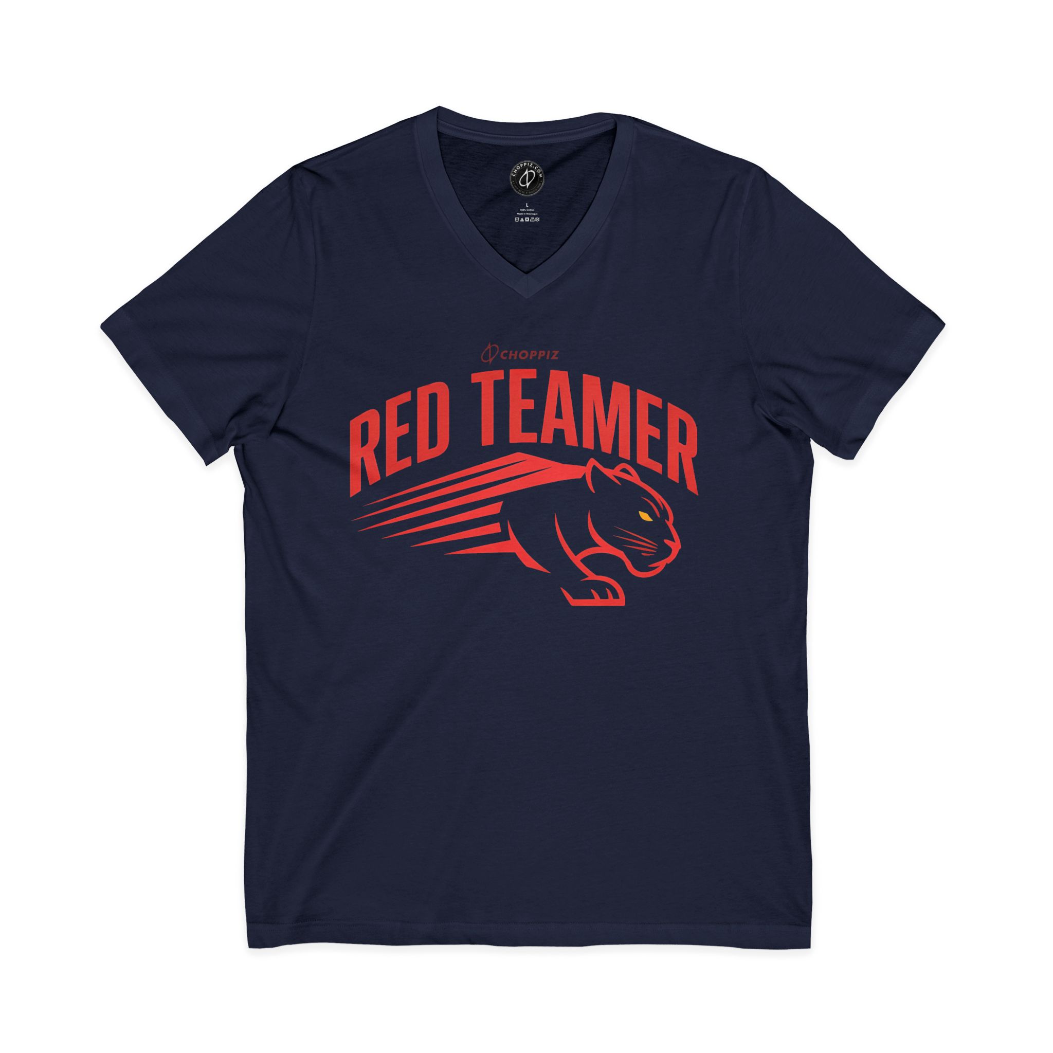 Red Teamer Panther V-Neck Tee - Image 4