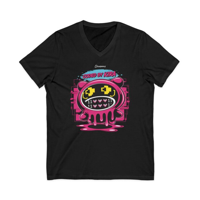 Glitch Pixel Kira V-Neck Tee