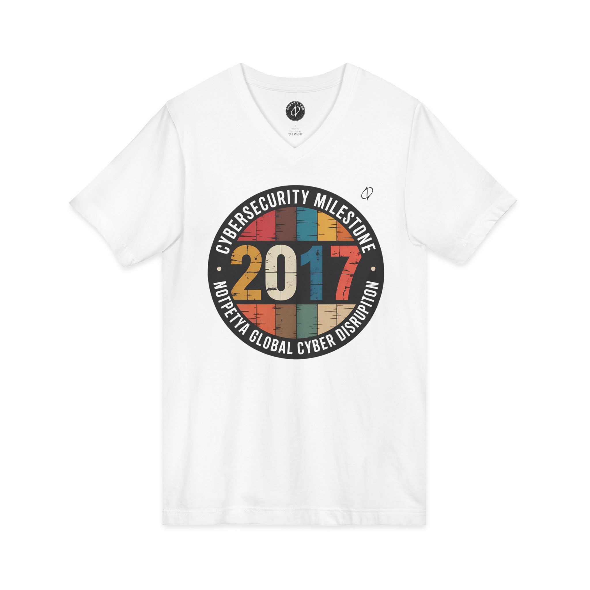 NotPetya Cybersecurity Milestone V-Neck Tee - Image 10
