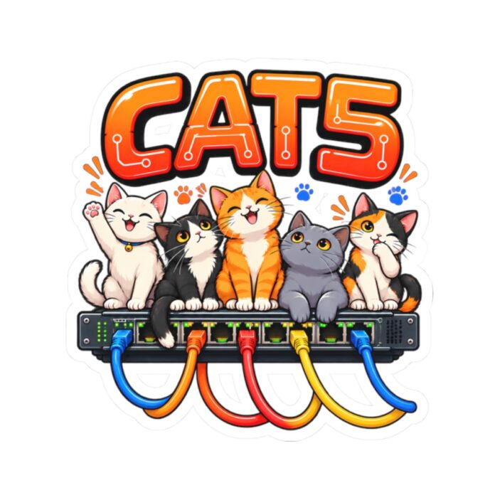 CAT5 Network Switch Cats Sticker