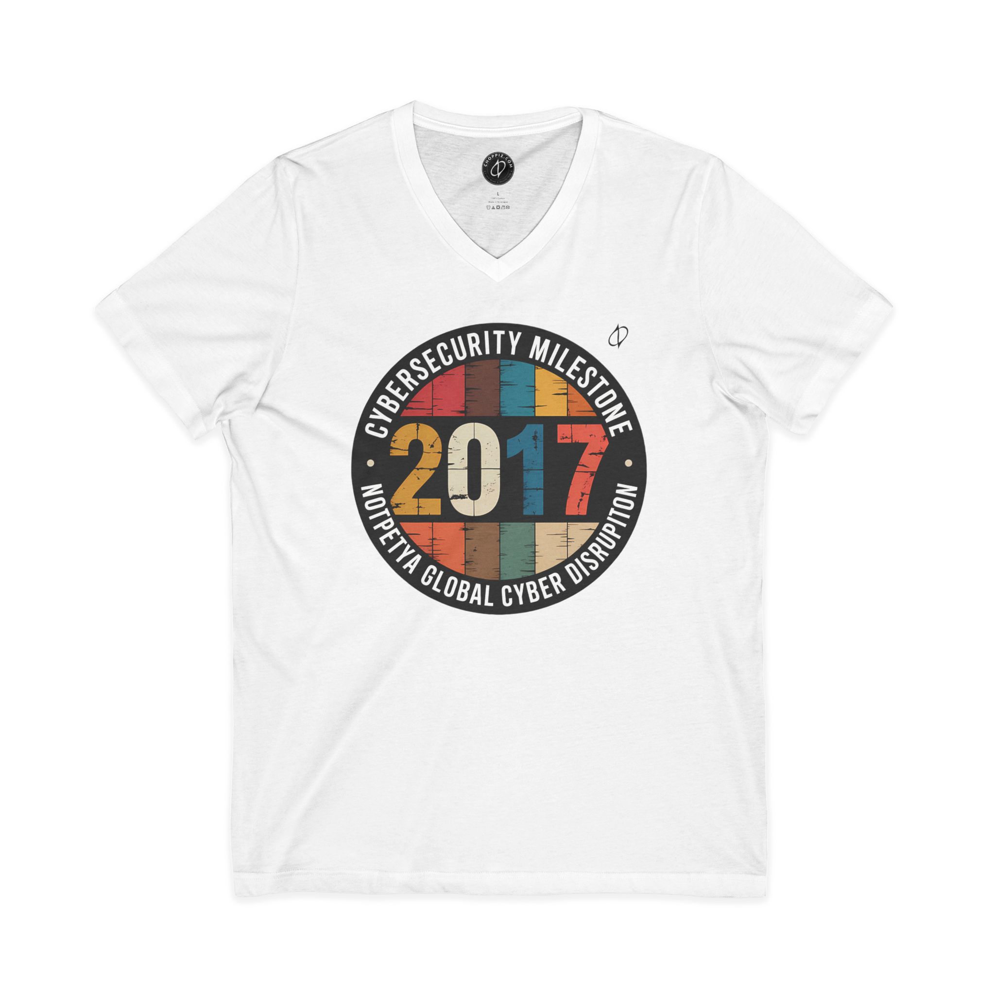 NotPetya Cybersecurity Milestone V-Neck Tee - Image 8